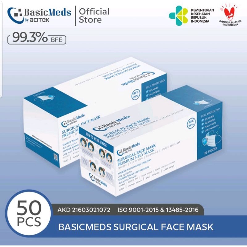 MASKER 3 PLY / MASKER KESEHATAN EARLOOP / SURGICAL MASK / MASKER MULUT BOX