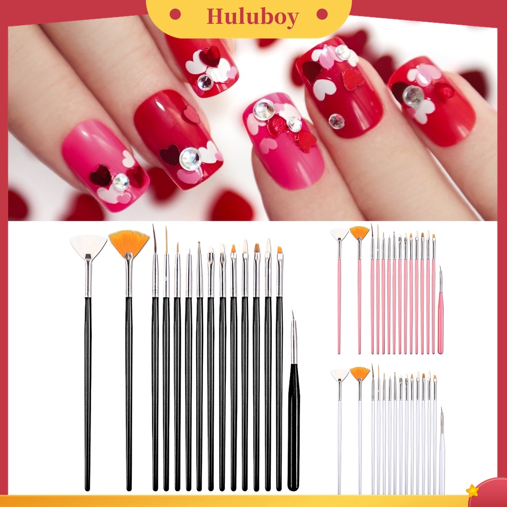 Huluboy Huluboy♡ 15 Pcs Pen Liner Bahan Plastik Mudah Digunakan Untuk Salon Nail Art