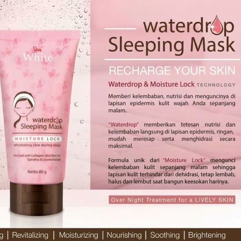 VIVA Cosmetics Waterdrop Sleeping Mask Moisturizer Lock -  Masker Wajah