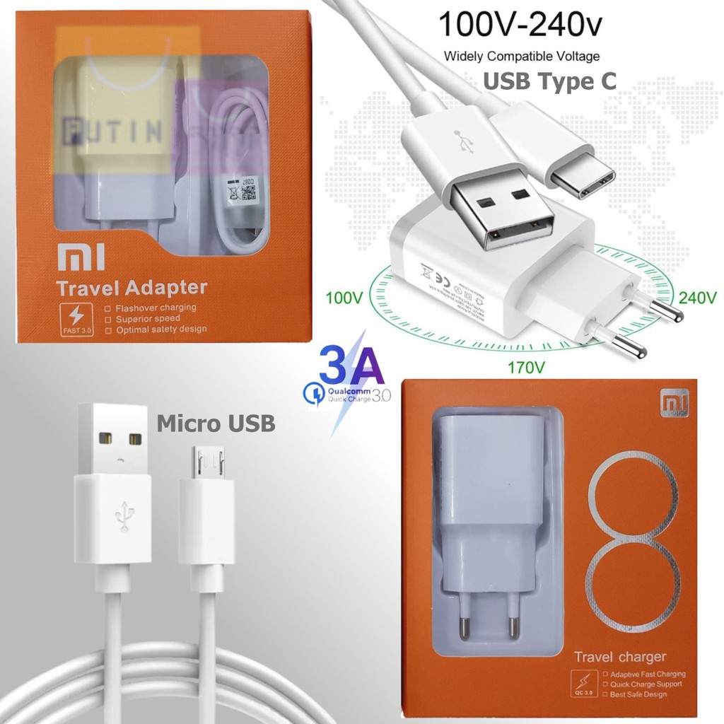 (P) Charger Travel Adapter Xiaomi Fast charging 3.0