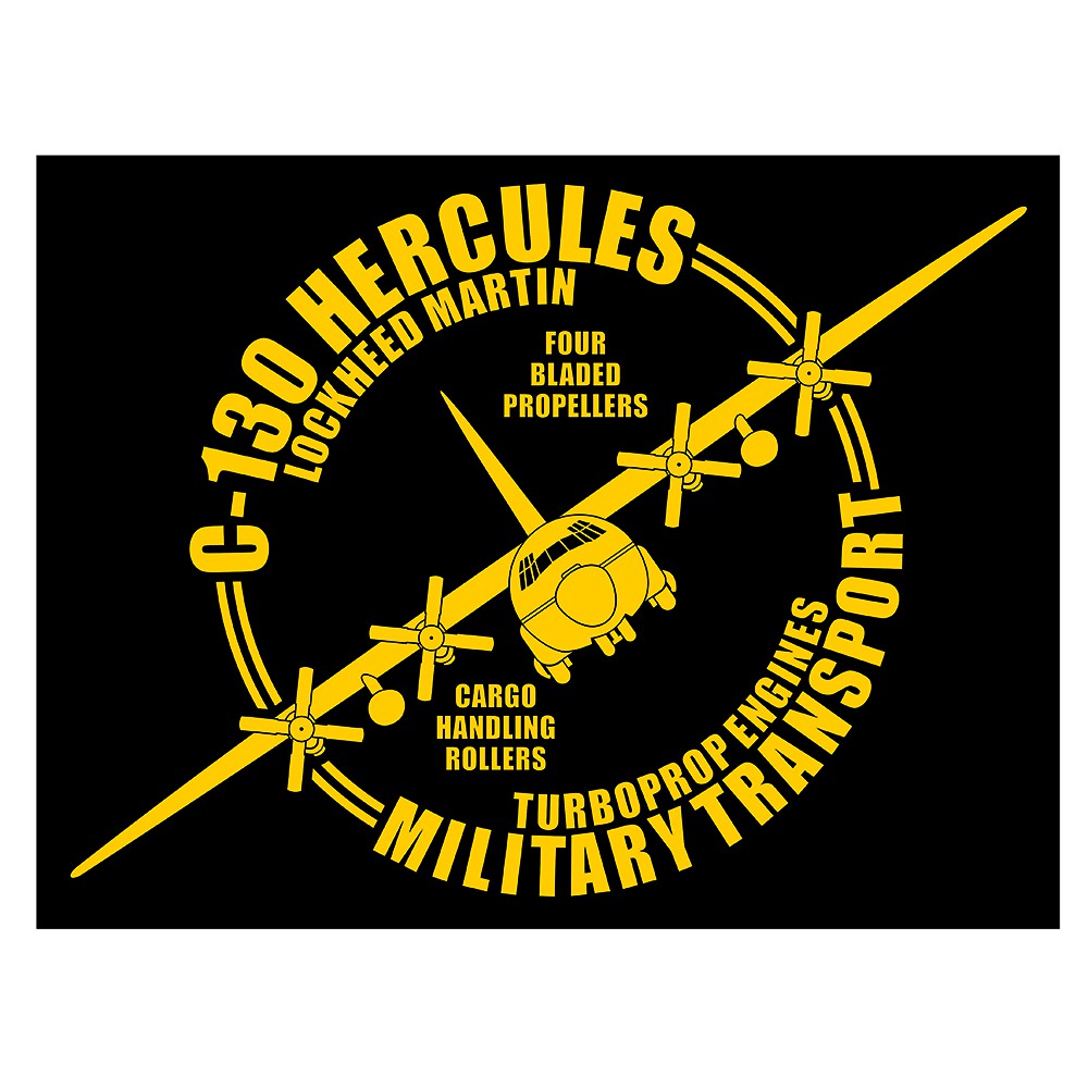 C-130 Hercules Double Lines Cutting Sticker