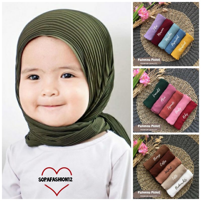 PASHMINA SYAL PLISKET ANAK-ANAK PROMO(BELI 8-9 PCS GRATIS 1)TERLARIS/PASHMINA PLISKET HYGET PREMIUM-2