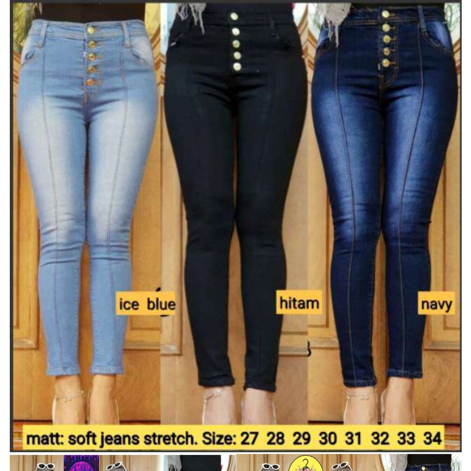 CELANA WANITA BOYFRIEND JEANS KANCING 5 / CELANA JEANS WANITA / HW Kancing 5