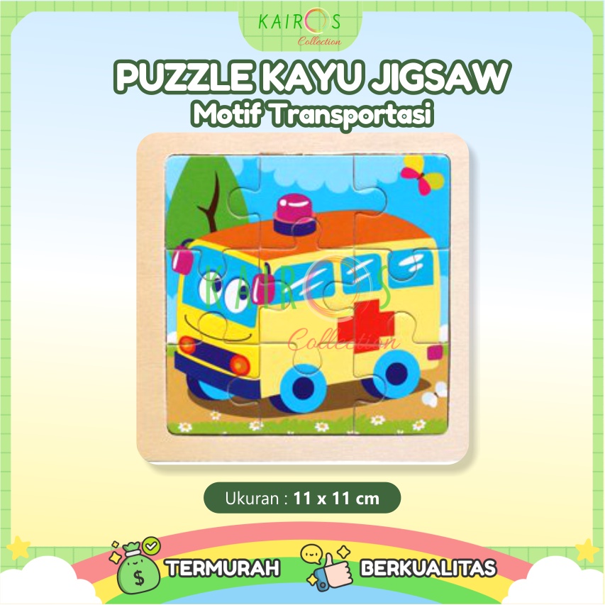 Puzzle Kayu Anak Mini Transportasi