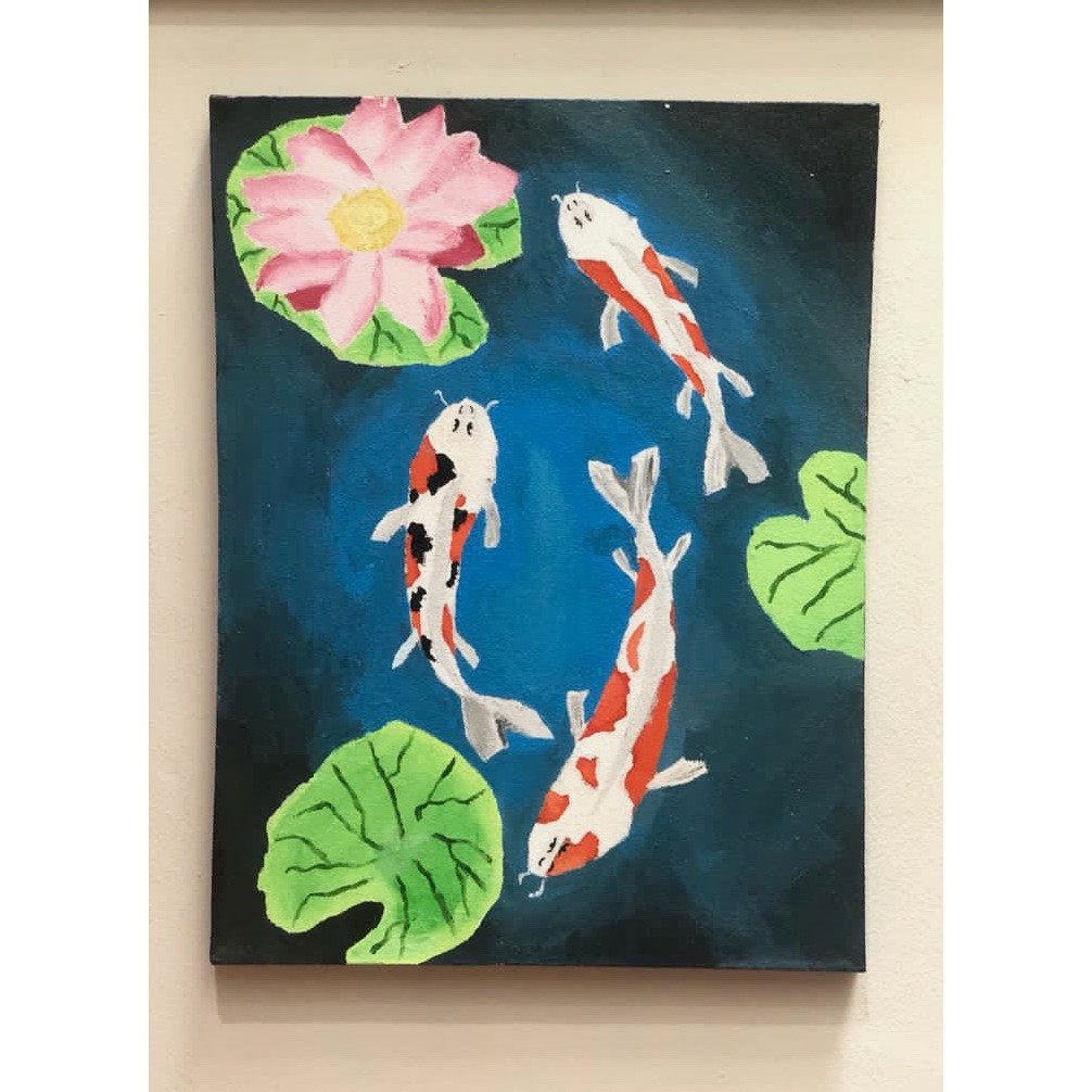 Lukisan Tangan (Handmade) Tiger Fish KOI - Canvas