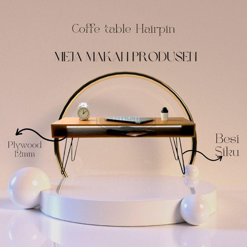Meja Tamu Minimalis Modern Lesehan Coffe Table Hairpin Meja Sofa
