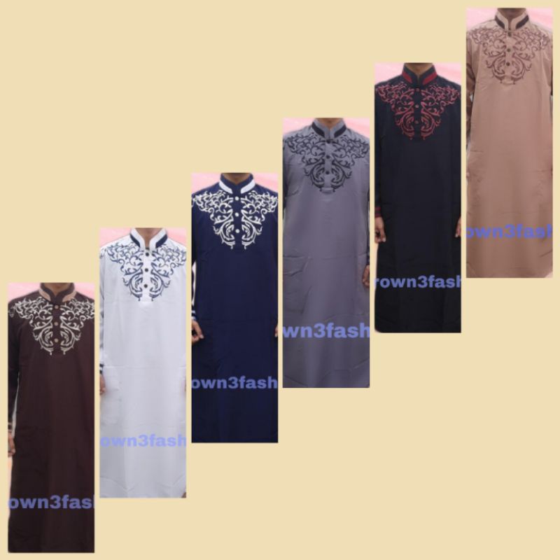 Jubah Pria Gamis Saudi Bordir Terbaru Premium Berkualitas*BisaCOD AL FATTAH