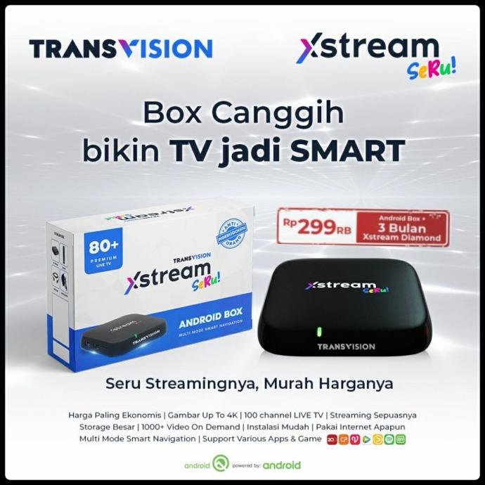 Android Tv MNC Play Box - Transvision Xstream Free chanel Premium