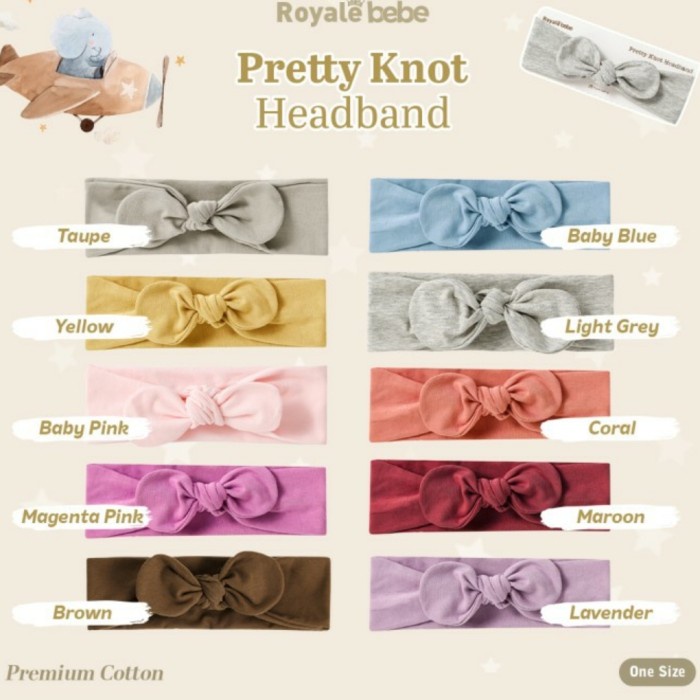 ROYALE BEBE Pretty Knot Headband Baby Bandana Headwrap Bayi Pita Bando