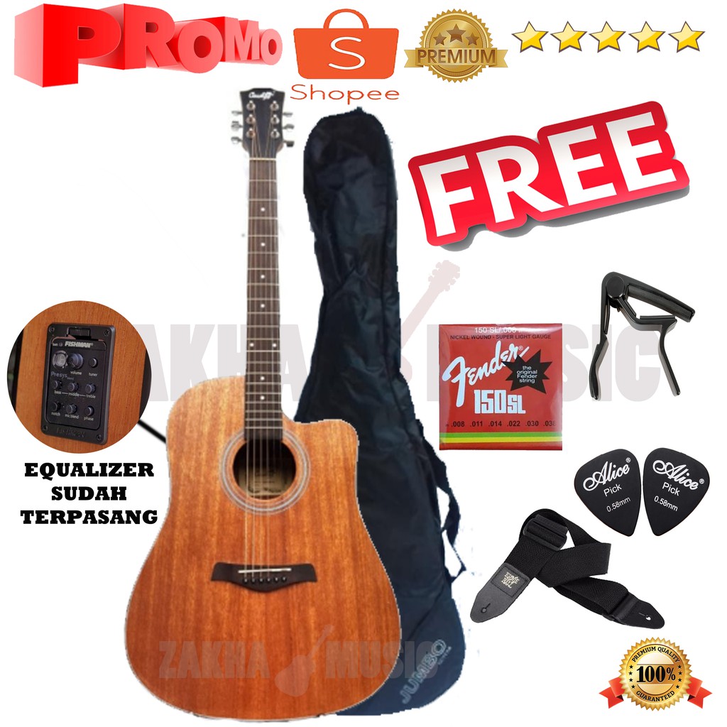 Gitar Cowboy elektrik GWC-240 NS ORIGINAL Fishman bonus lengkap