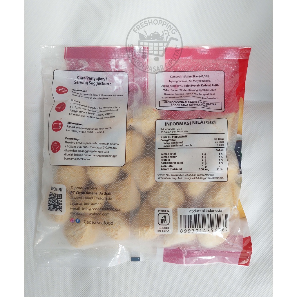 Cedea fish dumpling Bola2 Ayam 500gr 25pcs