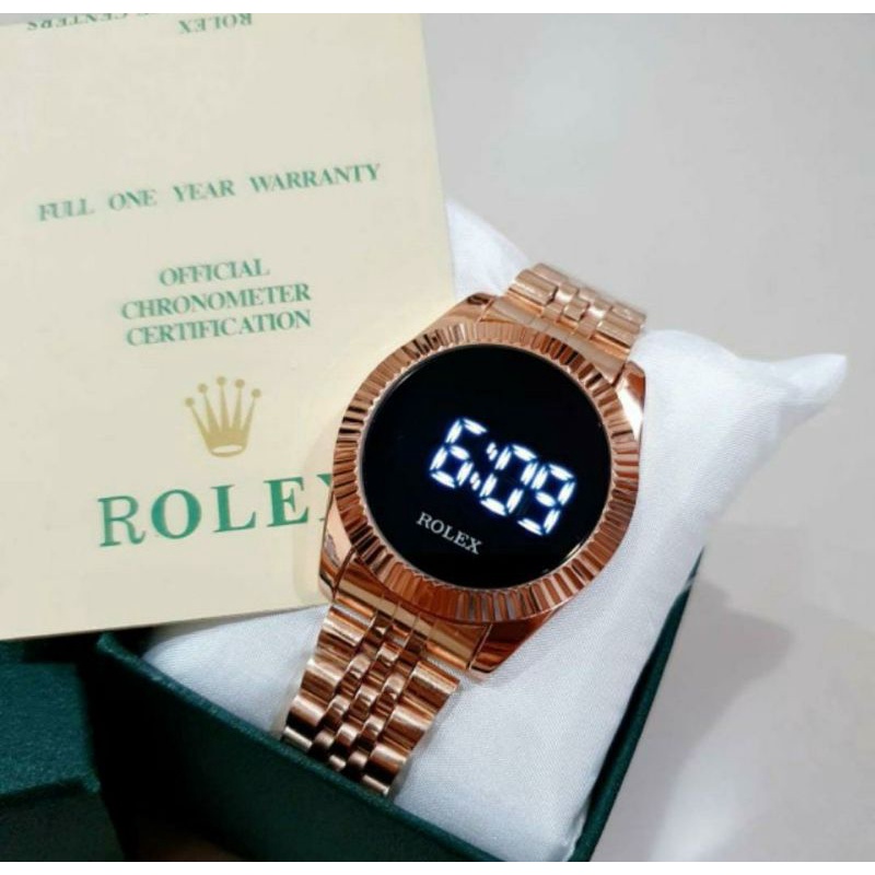 TERVIRAAALLLL.JAM TANGAN TOUCH paket box + buku manual || jam tangan digital wanita Rolex LED rantai