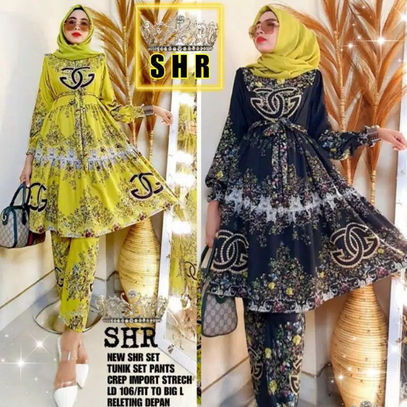 set tunik celana SHR