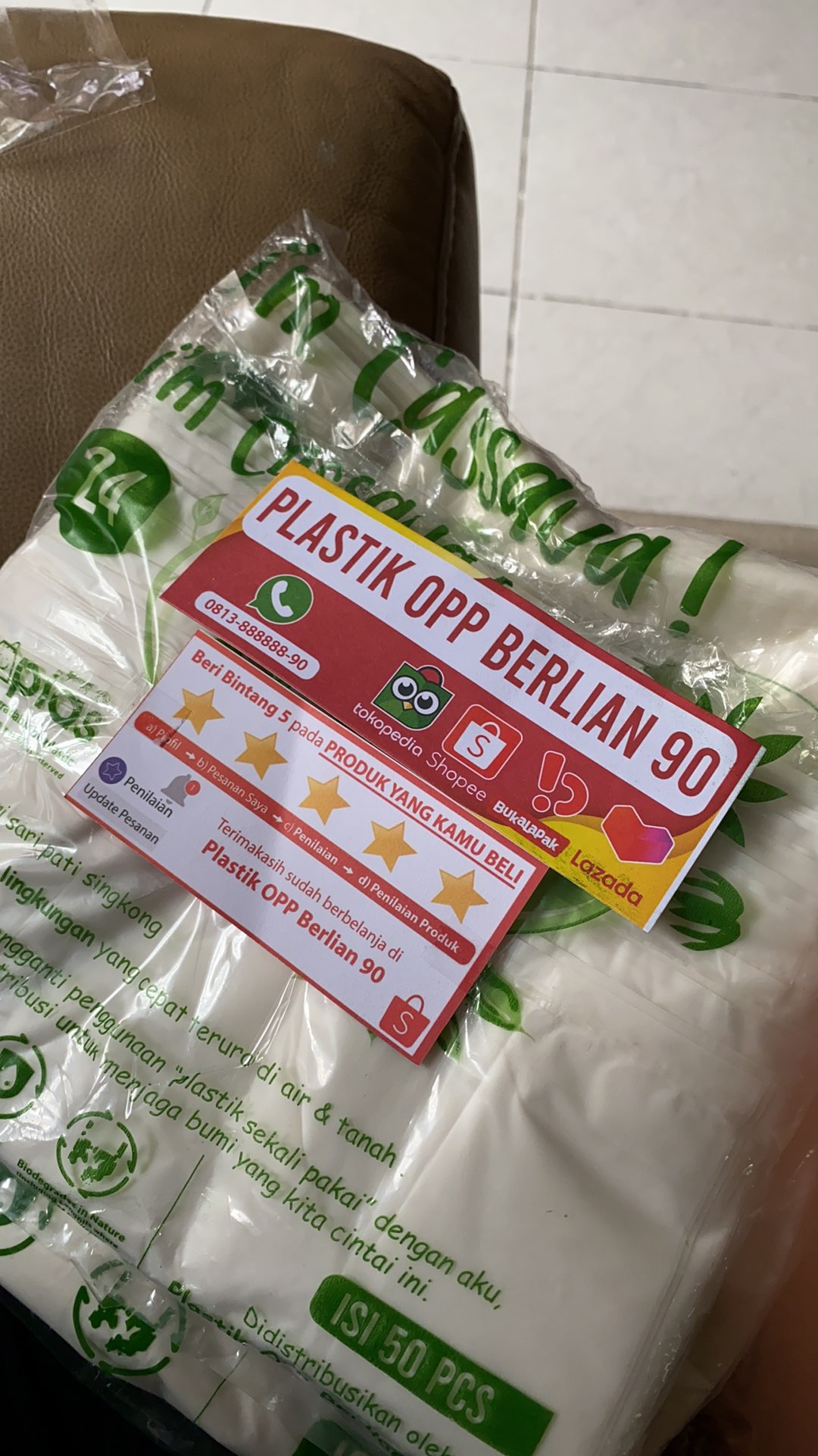 Plastik Singkong Ukuran 17 , 24 , 28 / Kantong Plastik Ramah Lingkungan Isi 50 Lembar