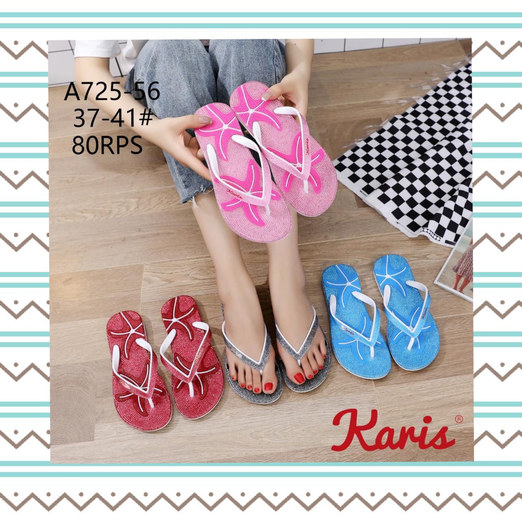 SANDAL IMPORT MODEL FLAT WANITA KASUAL NYAMAN DAN MODIS A725-56 KARIS 37-41