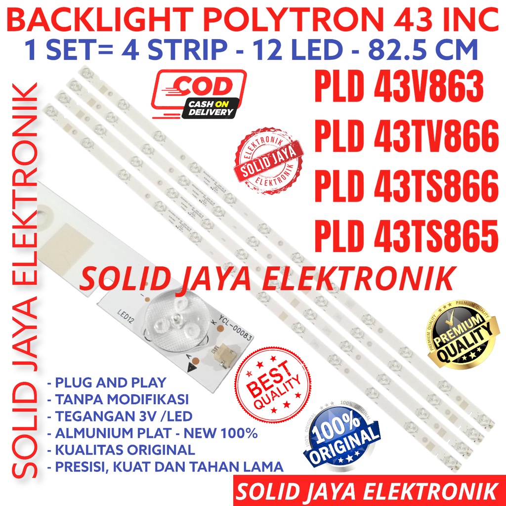 BACKLIGHT TV LED POLYTRON 43 INC PLD 43V863 43TV866 43TS866 43TS865 PLD43V863 PLD43TV866 PLD43TS866 PLD43TS865 LAMPU BL 12K 3V PLD-43V863 PLD-43TV866 PLD-43TS866 PLD-43TS865 12 KANCING LED 43INCH 43INC 43IN LAMPU 43 POLYTRON 43V 43TS 43TV