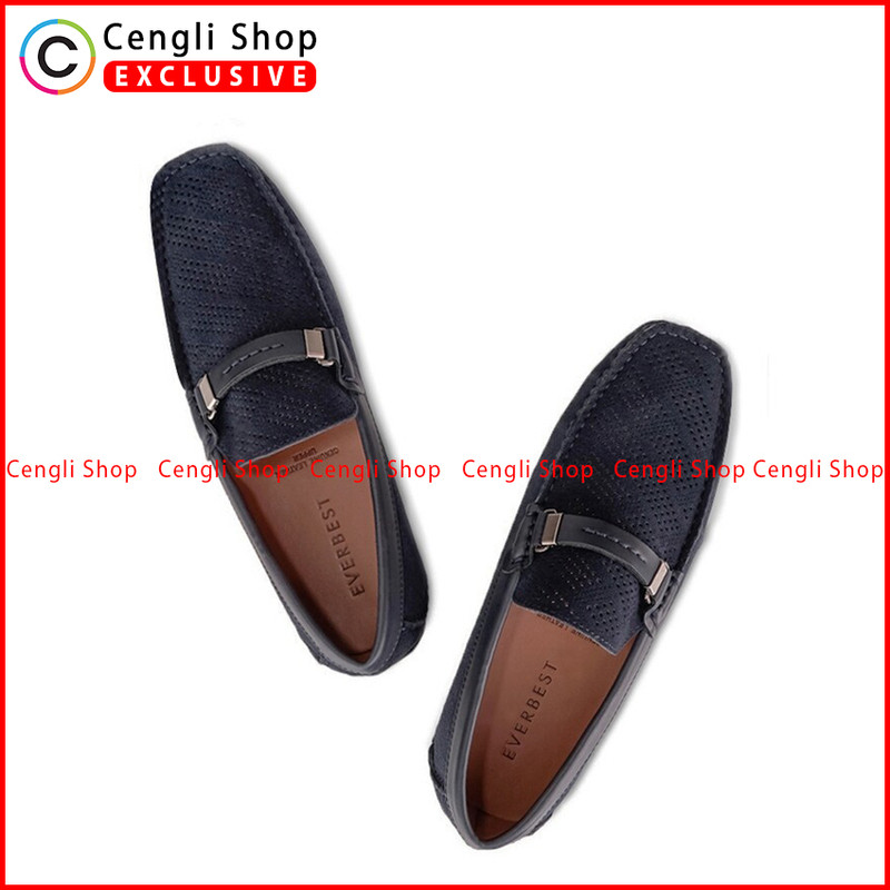 SEPATU EVERBEST PRIA CASUAL FORMAL BRANDED ORIGINAL BIRU NAVY EVEM144