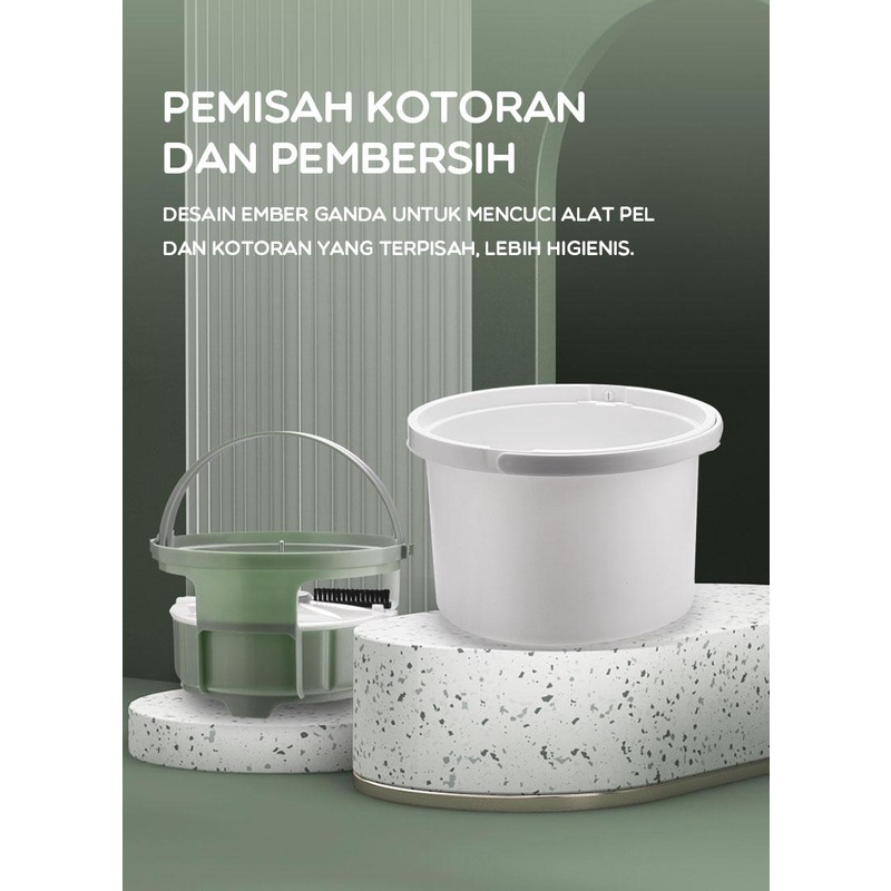 Alat Pel Lantai Microfiber Ember Super Mop Dual Fungsi SCM014 Samono