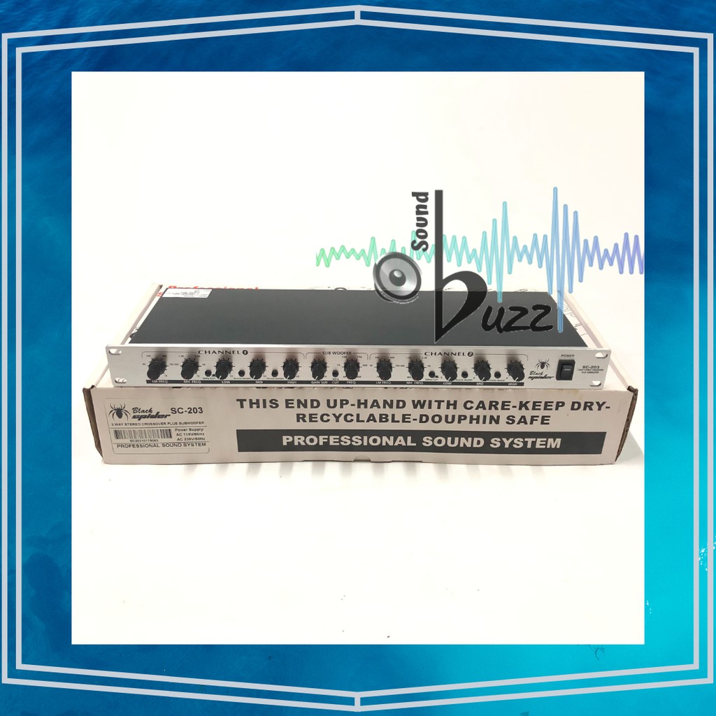 Black Spider 3 Way Stereo Crossover Plus Subwoofer SC 203