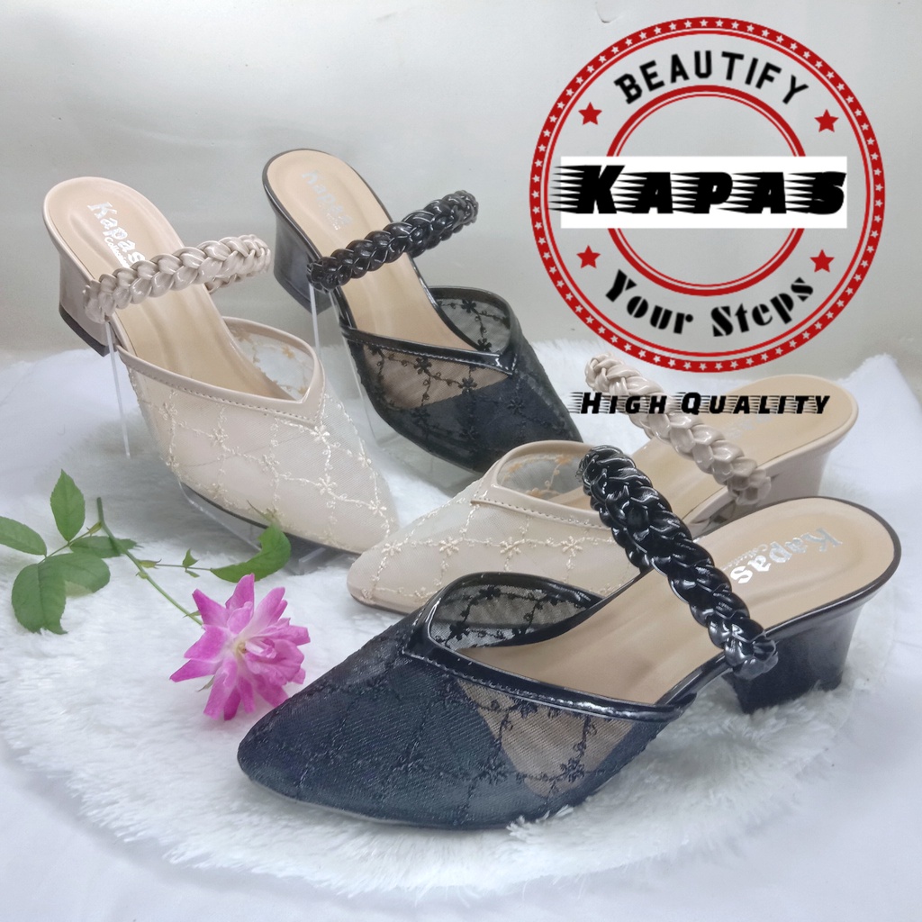 Sendal Heels Brukat Kepang Ks062