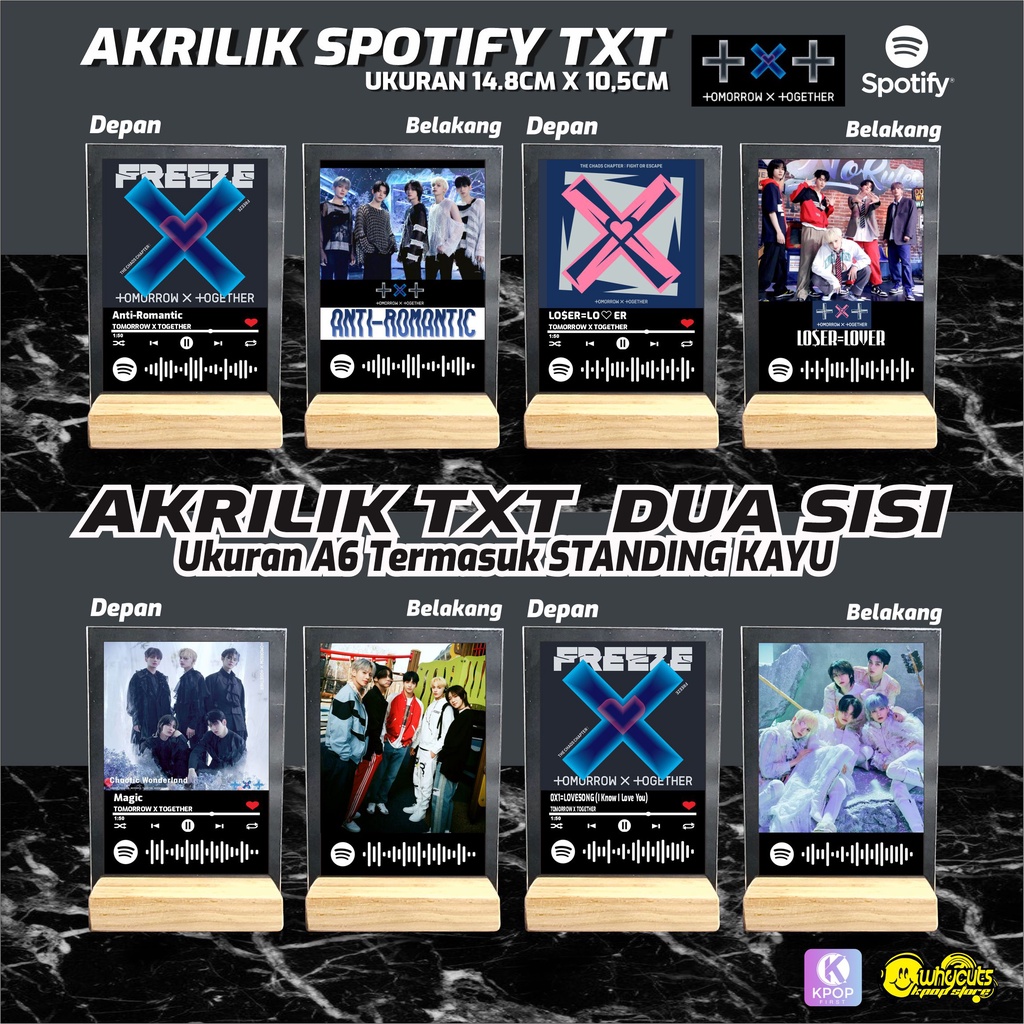 AKRILIK SPOTIFY KPOP / SEVENTEEN / STRAYKIDS / TREASURE / AESPA / RED VELVET / ITZY / TWICE / BLACKPINK / TXT READY STOK