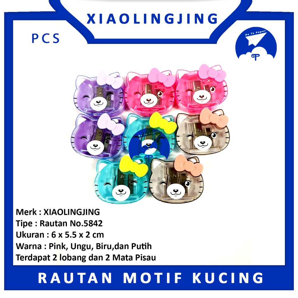 

XIAOLINGJING Pencil Sharpener Type Motif Kucing Lucu - Pcs
