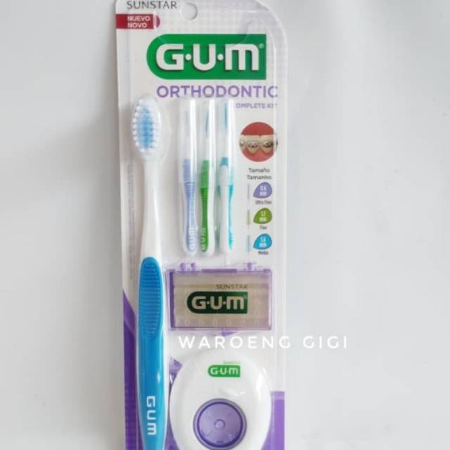 (Paket Ortho GUM 4 in 1) Sikat Gigi Ortho Gum / Gum Ortho Kit Gum Orthodontic Kit