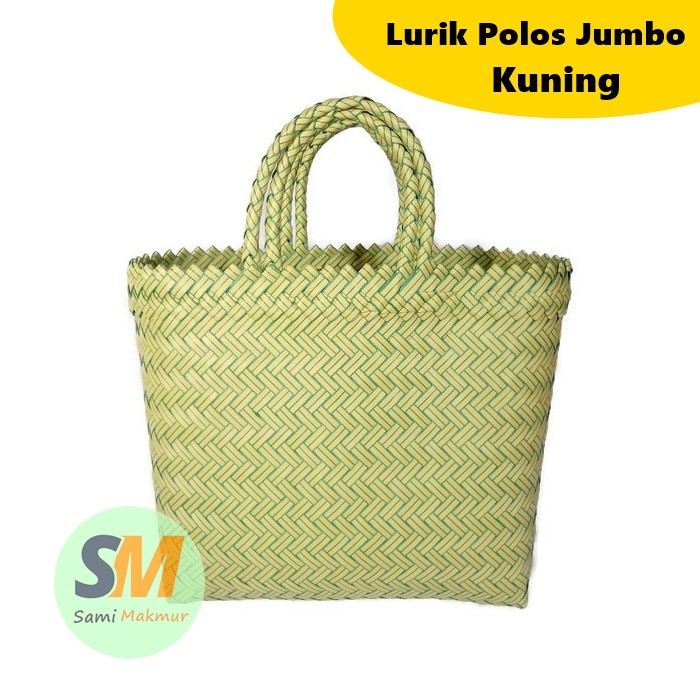 Tas Anyaman Plastik POLOS LURIK JUMBO (L)  / Tas Belanja / Tas Anyam Jinjing / Tas Hajatan