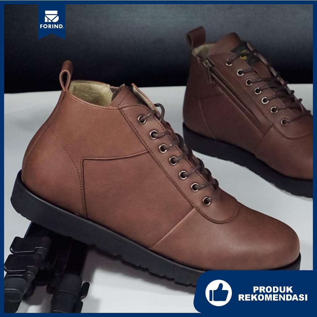 Stevy Brown | Sepatu Boots Asli Boot Klasik Pria/Cowok Lokal Footwear | FORIND x Barnum