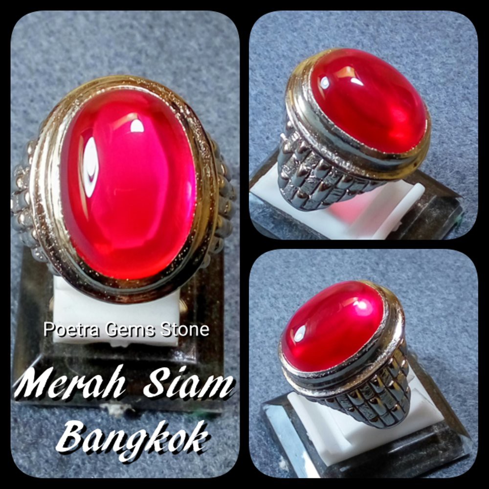 CINCIN RING MERAH SIAM BANGKOK RING PLATINUM SUPER