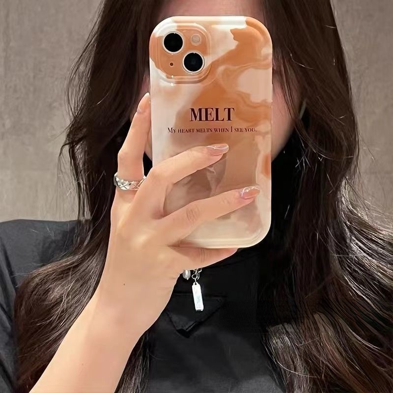 Casing Soft Case Silikon Motif Milk Tea Untuk iPhone 12 / 13 / 11 Pro Max / X / Xs Max / Xr ehgr