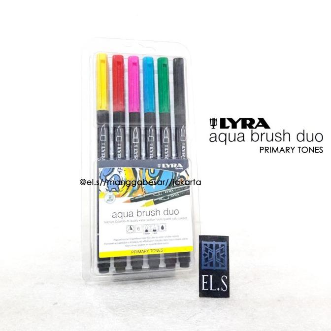 

(BISA COD) Lyra Aqua Brush Duo Primary Tone Set 6 ( Brush Pen ) BIG SALE Kode 175