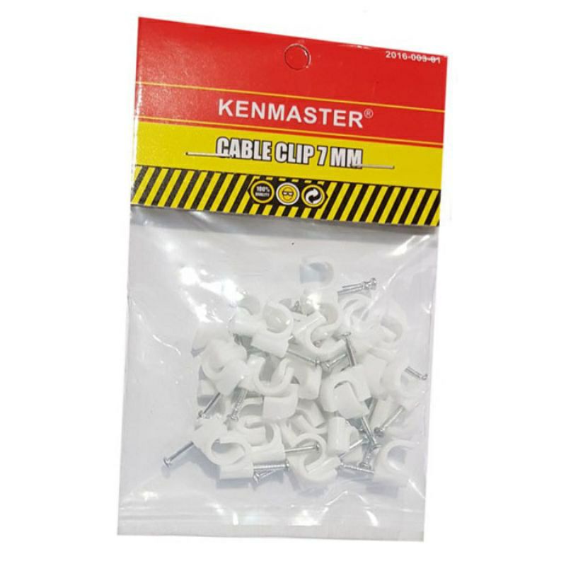 Kenmaster Cable Clip 7mm isi 35 pcs - Klem Kabel Paku Klem Nail Claim