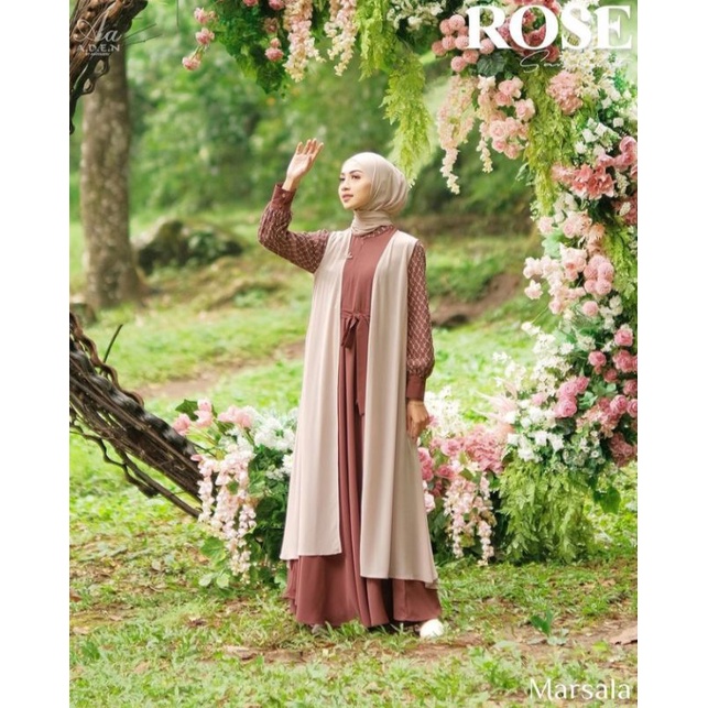 GAMIS TERLARIS ROSE DRESS ORI ADEN HIJAB / LEORA  / JAGAT AYU