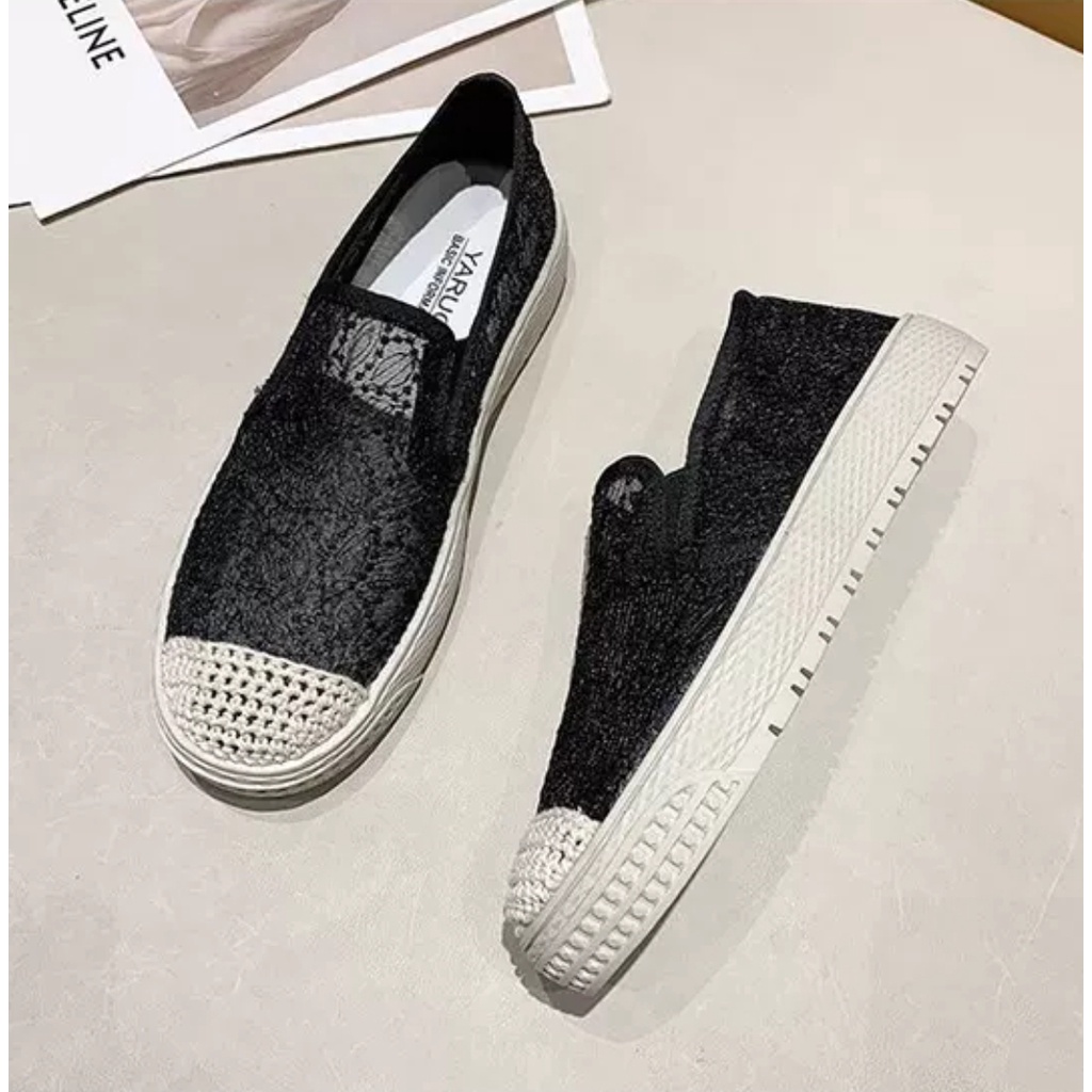 (SPECIAL SALE YEAR IMLEK) Sepatu Wanita Import Espadrilles Mesh Klasik 0101100