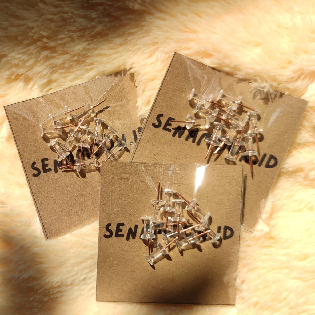 

Push Pin / Paku Tusuk / Pin Kertas / Pin Papan Rose Gold Transparent