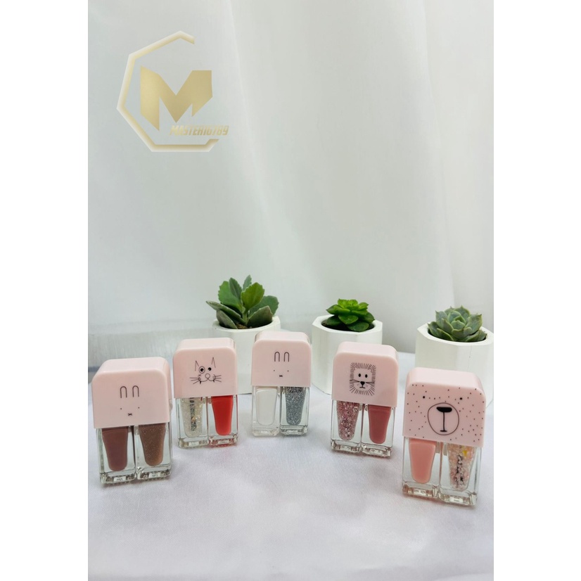 2IN1 kutek cat kuku Korea Lucu 2 Warna Gel Nail polish MA2797