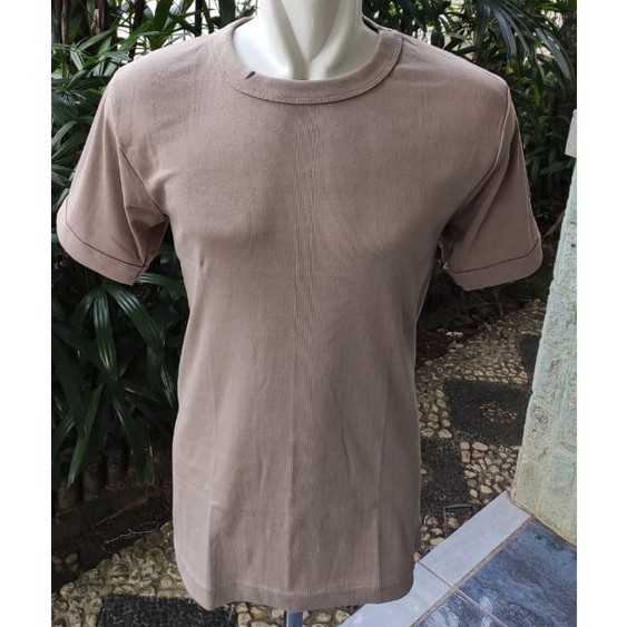 Agree - 1 Pcs Kaos Oblong Pria, Kaos Dalam Pria Berkualitas ( Warna Coklat, Leher O ) - Sahabi