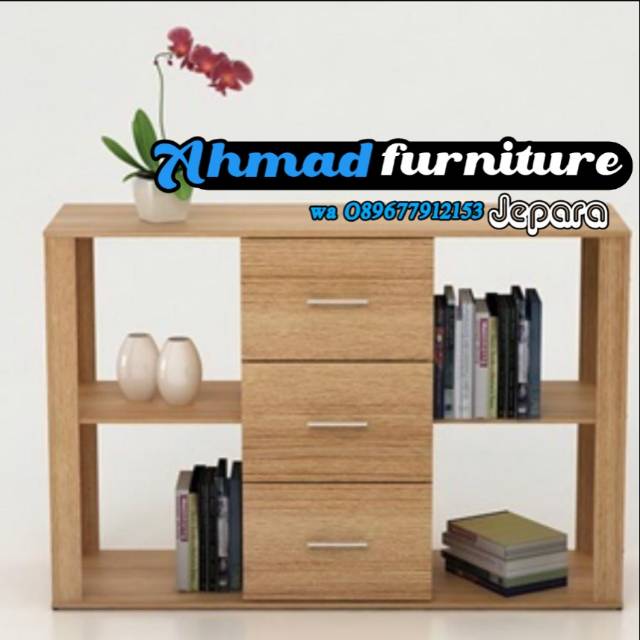 Meja buku rak buku kayu jati