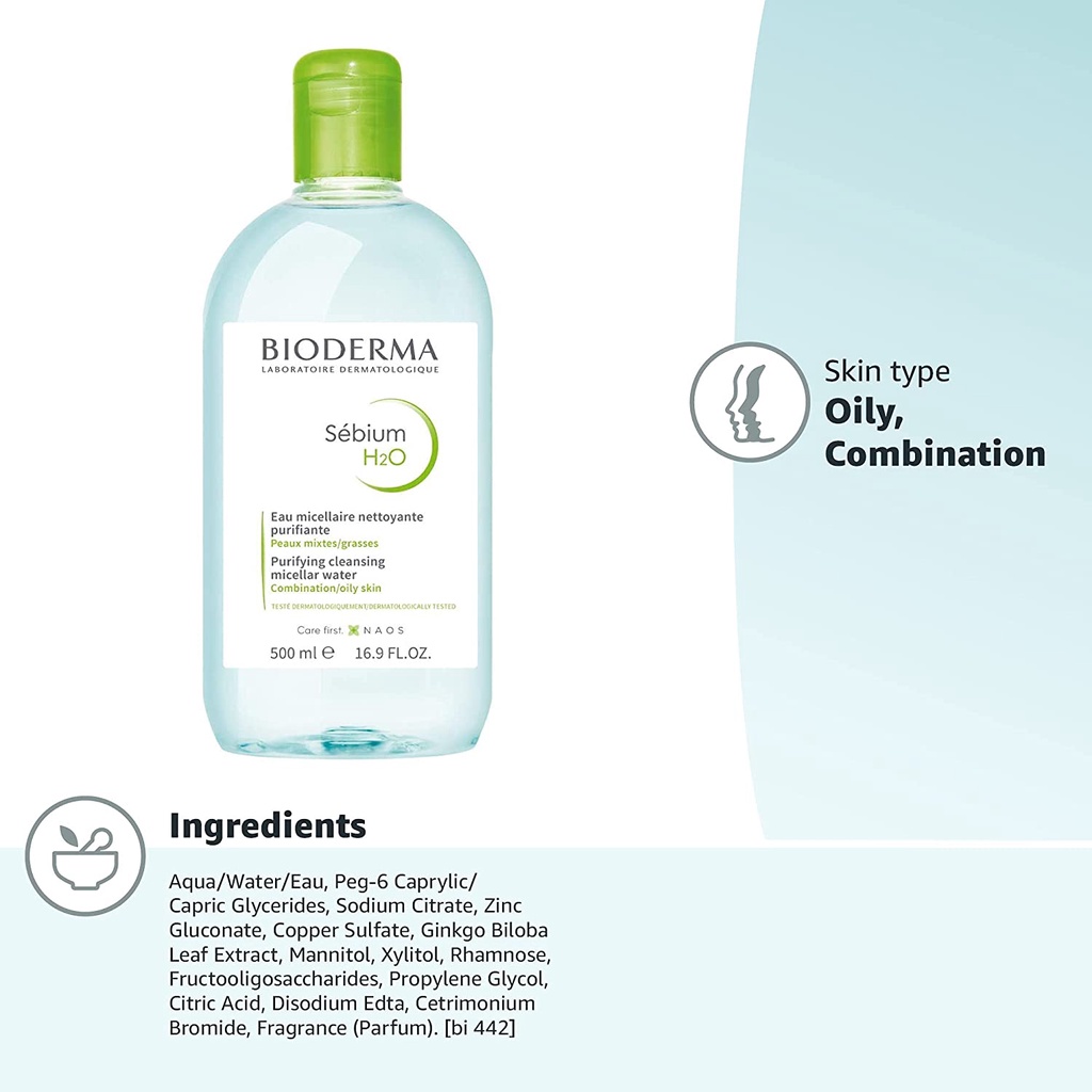 Bioderma Sebium H2O ✓ORI ✓BPOM [100ml/250ml/500ml]