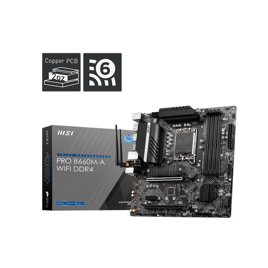 Motherboard MSI PRO B660M-A WIFI DDR4 m-ATX LGA1700 HDMI DP - B660M A