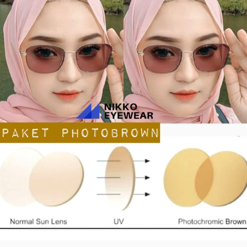 Kacamata 8863, Gratis Lensa Photobrown, Gratis Lensa Minus