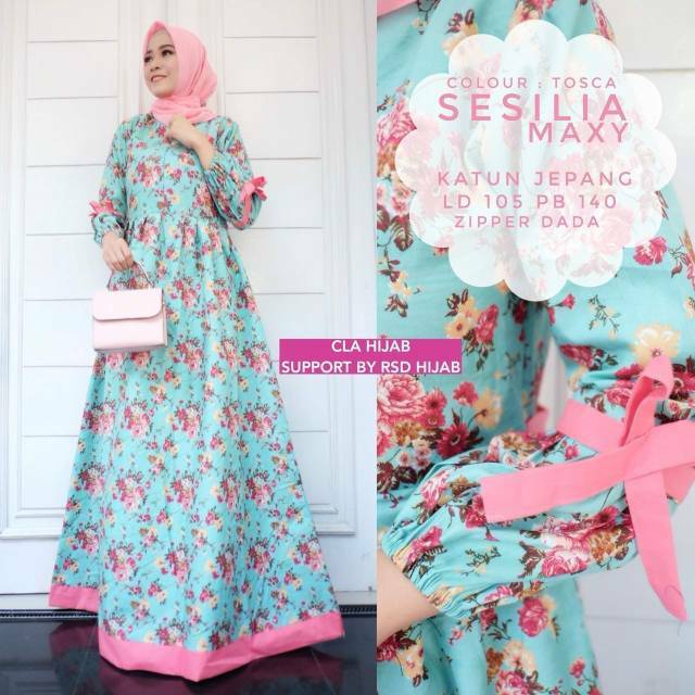 Gamis sesilia maxy ori Cla hijab support by rsd hijab baju muslim