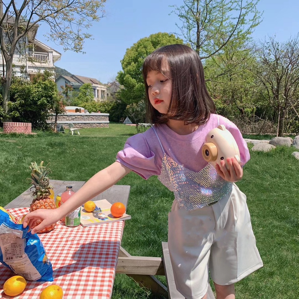 babyfit setelan celana SEQUIN blouse import baju anak perempuan dengan belt import