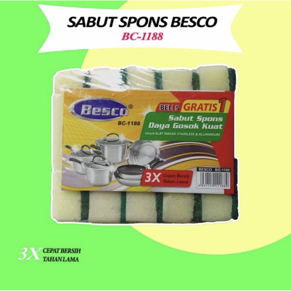 SABUT SPONS CUCI PIRING BESCO BC-1188 harga/1pack