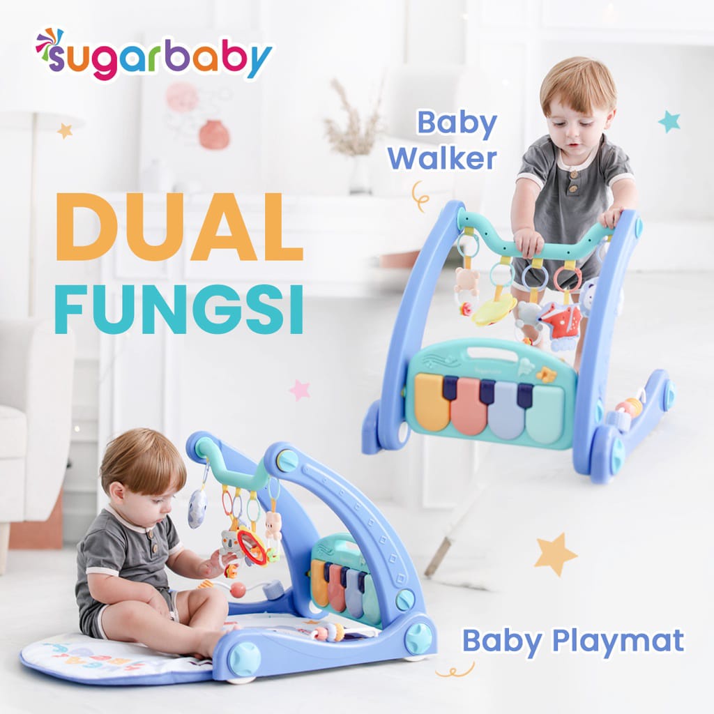 SugarBaby 2in1 Baby Walker &amp; Playmat - Push Walker