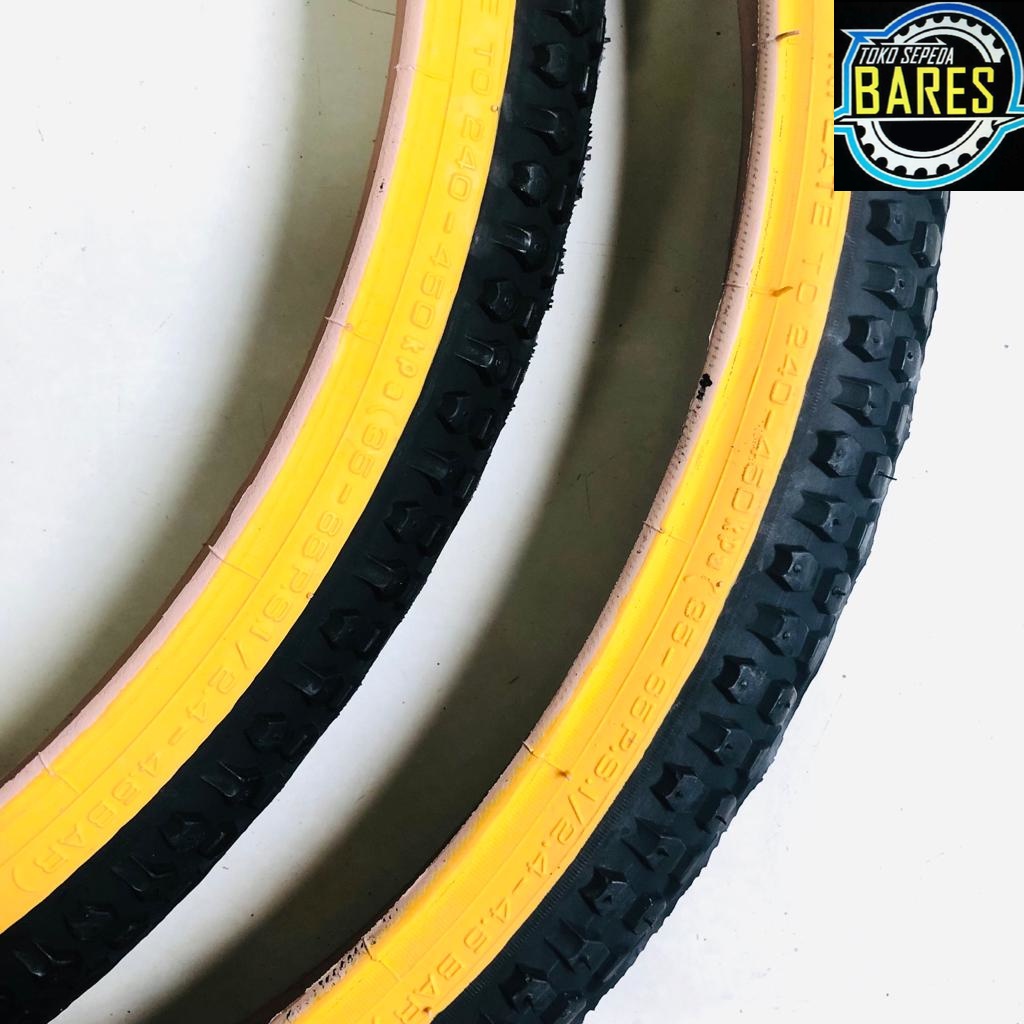 Ban Luar Sepeda MTB / Mini CTB Swallow 26 x 1.75 Hitam Kuning