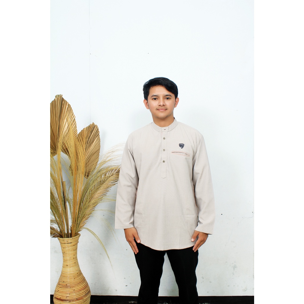 Baju Koko Pria Muslim Dewasa/Koko Kurta Lengan Pendek &amp; Panjang Matt Katun Adem Tebal