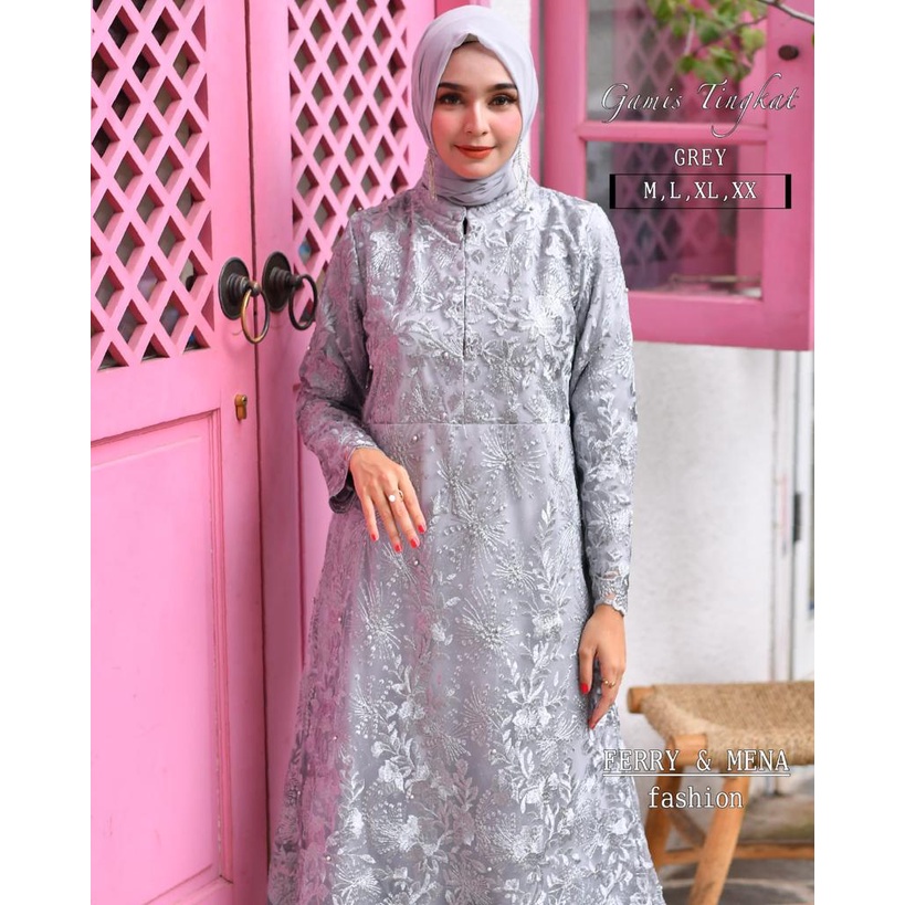 Kadai.baju / Gamis tingkat melayu / Gamis brukat jumbo wanita / Gamis wisuda dan akad