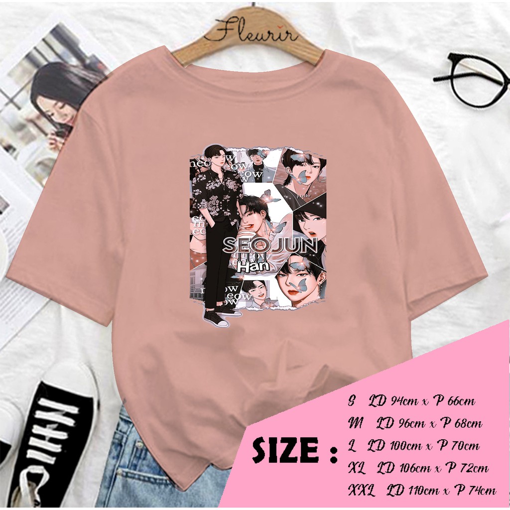 FLEURIR - SEOJUN FULL KAOS OVERSIZE KATUN KAOS WANITA DEWASA TUMBLR TEE UNISEX JUMBO